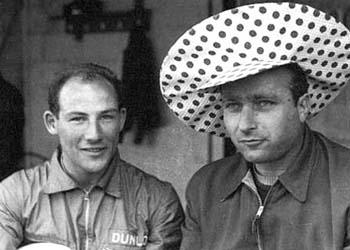 Stirling Moss and Juan M. Fangio