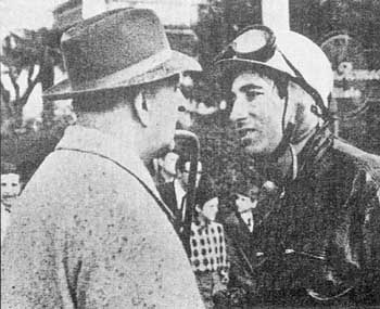 Enzo Ferrari y el Marques, poco antes del accidente en una de las paradas.